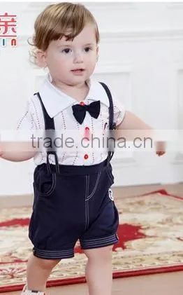 New Kids Summer Clothes Boy Girl Baby Baby Bib Shorts T-shirt Gentleman Two Piece photo-4
