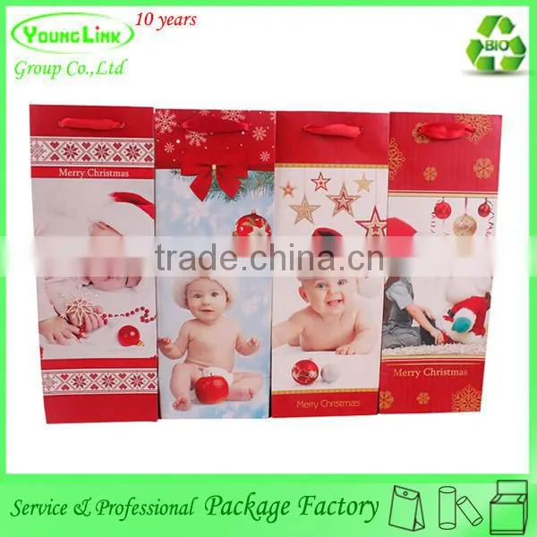 Good Quality Gorgeous Printing Paper Christmas Bag for Red Wine photo-4
