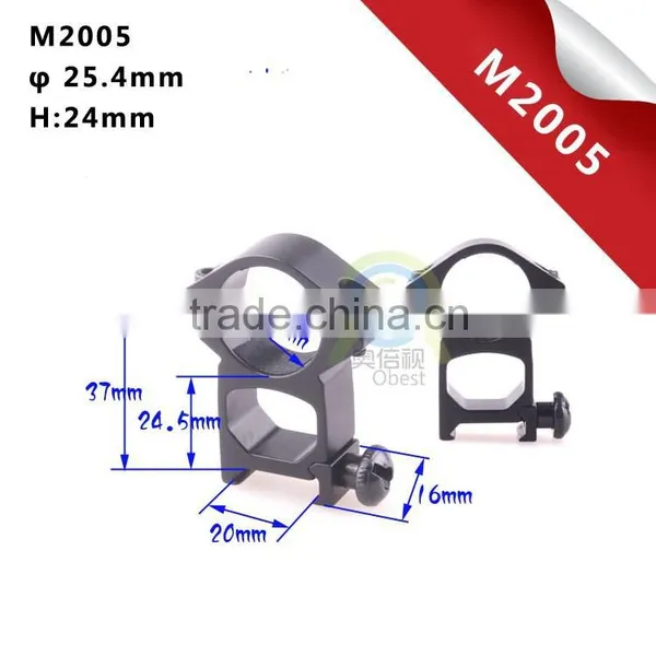 2 x High Profile See Through 25.4mm Scope Rings 21mm Picatinny Weaver Rail Mount
