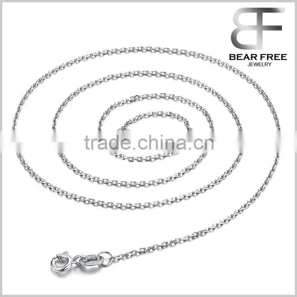 Solid 925 Sterling Silver Round Cable Chain Necklace