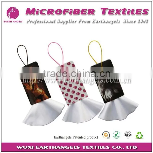 Logo Printed Microfiber Lens Cleaning Cloth in Pouch, Mobile Phone Screen Wiper