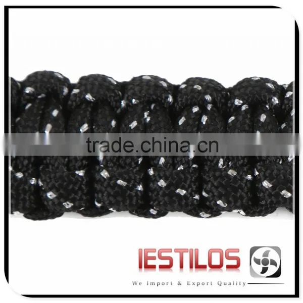 Black+White Paracord With Black Buckle Bracelet photo-2