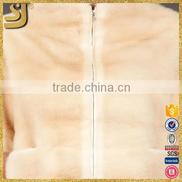 OEM White Lady Real Round Collar Zipper Seven Sleeve Fox Fur Coat for Women photo-5