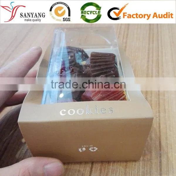Clear Plastic PVC Food Safe Small Dessert Cookies Packaging Box With Paper Handle photo-4
