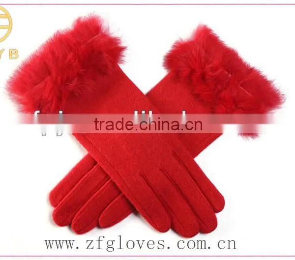 Fashion Fur Lady Dressing Glove Wool