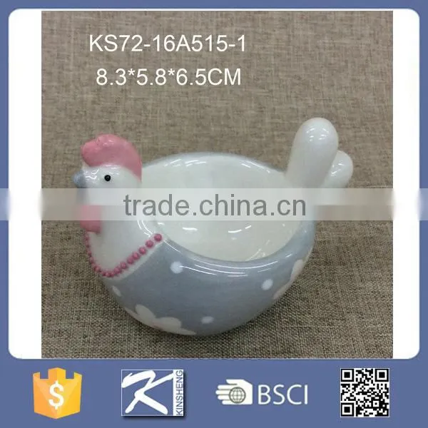 Wholesale Ceramic Decal Rooster Shaped Egg Holders Stand Cups photo-3
