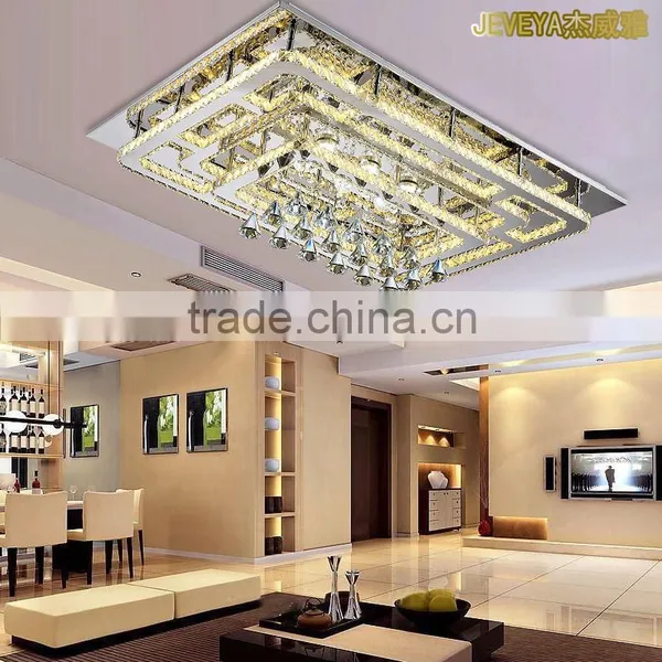 Top Quality K9 Crystal Ceiling Light 128W Amber Luxury Crystal Lamp photo-2