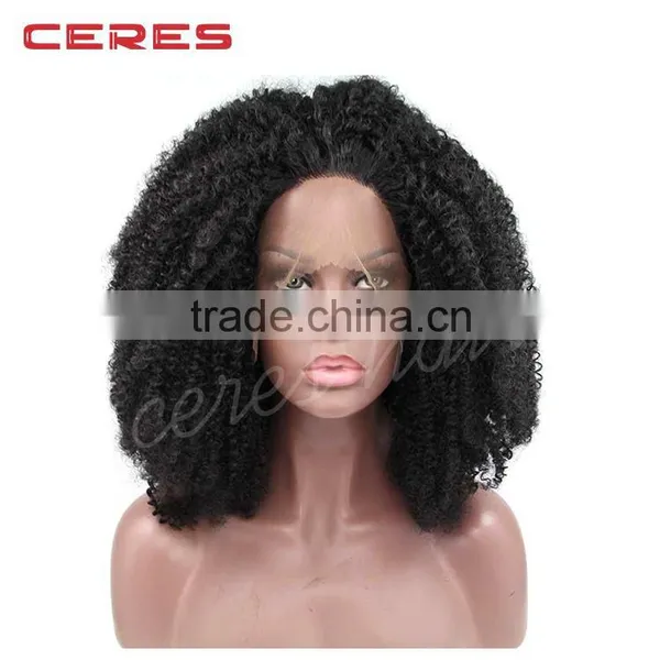 Short Afro Kinky Curly Full Lace Human Hair Wig 180% Density Brazilian Virgin Kinky Curly Wig for Sale photo-2