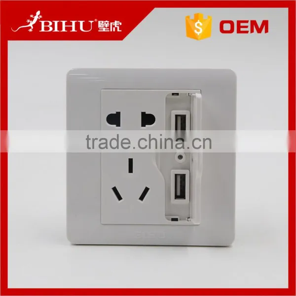 Universal Wall Socket USB Charger 86*86 Socket With 2 USB Outlet photo-2