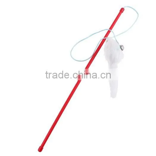 Funny Pet Cat Kitten Play Feather Teaser Rod Wand Playing Toy With Bell photo-5
