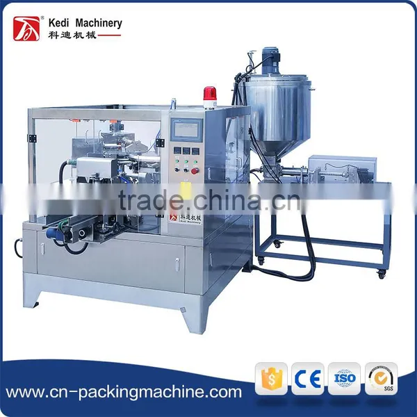 Liquid and paste packing machine unit