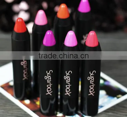 Newest 12 Fashion Colors Name Sugar Box Mini Water Sense Lip Stick Lipstick Pencil, Long Lasting Than Kiss Proof photo-3