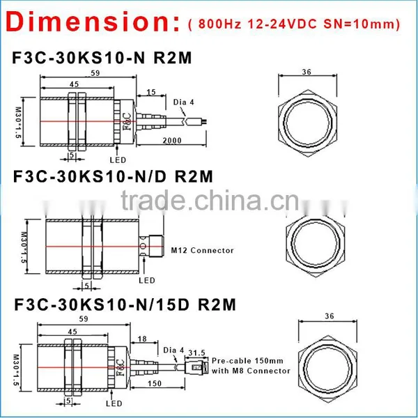 M30 DC10-30V NPN Typeinductive Proximity Sensor Switch photo-6