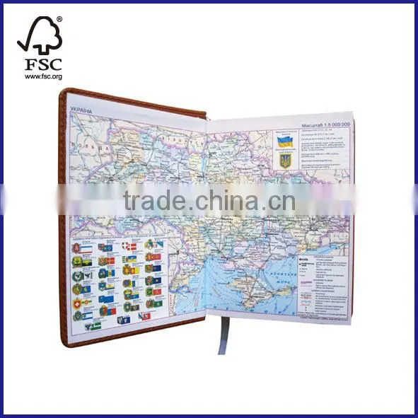 Custom Leather Executive Notebook With Map for 2014 photo-4