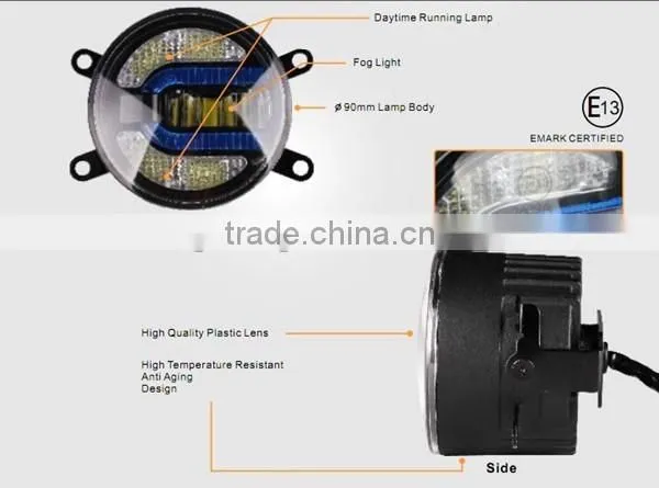 Emark Professional Standrad 90mm LED Fog Light With DRLs photo-2