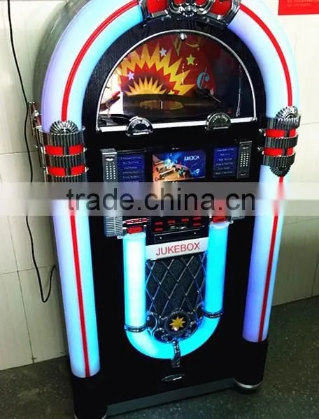 Large Vintage Wooden Jukebox With Record Vinyl Player / Home Radio/built in Bluetooth Speaker photo-3