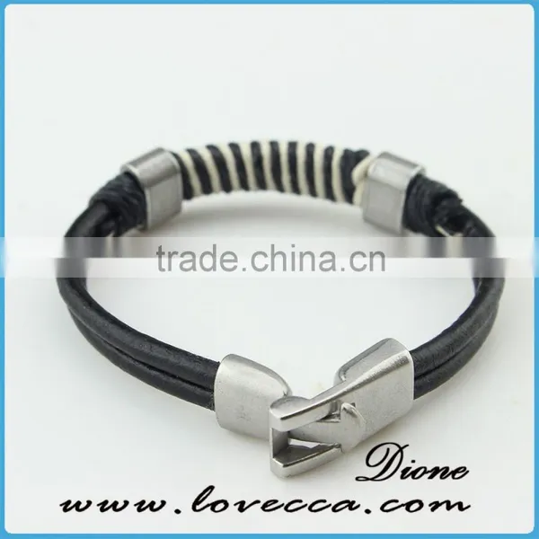 Wholesale Cheap Engraved Braided Leather Bracelet With Fashion Charm and Stainless Steel Buckle photo-2
