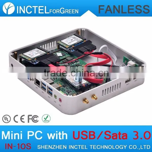 8G RAM 64G SSD 1TB HDD Fanless Mini Desktop PC Computer HTPC Intel Celeron 1037U Dual Core Ultra Thin Aluminium PC Computer photo-5