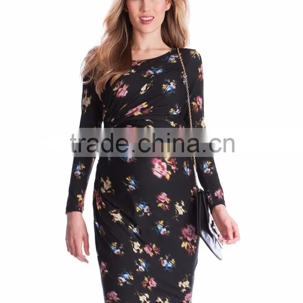 Newest Style Print Islamic Maternity Clothes for Spring and Autumn photo-4