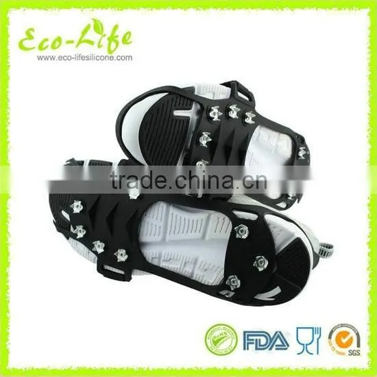 Popular 4 Sizes 10 Nails Mountain Climbing Silicone Rubber Ice Gripper Crampons Spikes for Snow Ice Raining Road photo-2