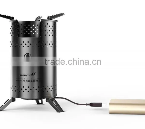 Mini Titanium Camping Firewood Stove With Fanned Blower System Portable Firewood Mini Camping Stove