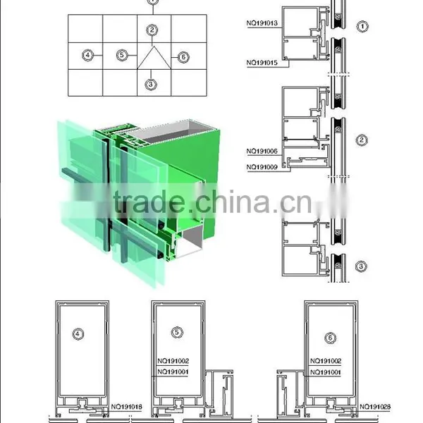 Competitive Price , High Quality Aluminium Profiles for Glass Wall or Curtain Wall photo-4