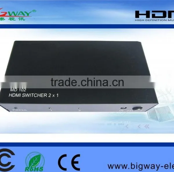 High Quality HDMI Switch 2X1,Support 1080P 3D HDCP photo-2