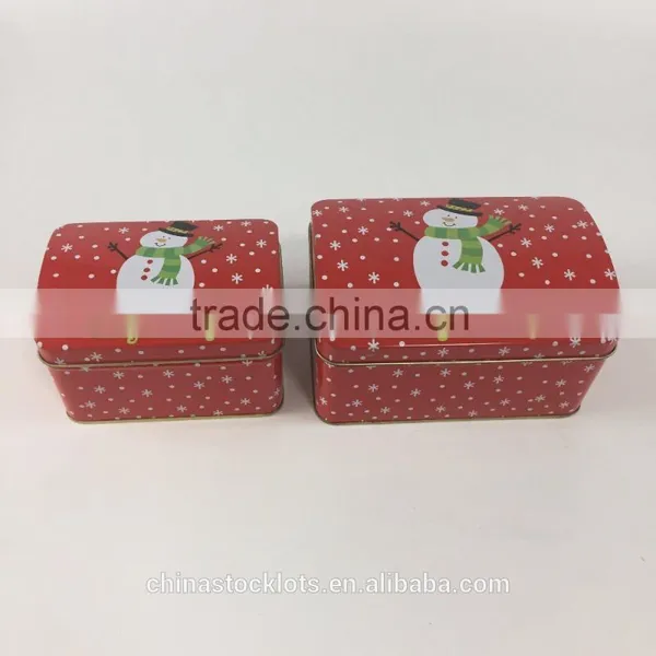 2017 New Design Christmas Printing Tin Gift Box Can 2pc Set photo-2