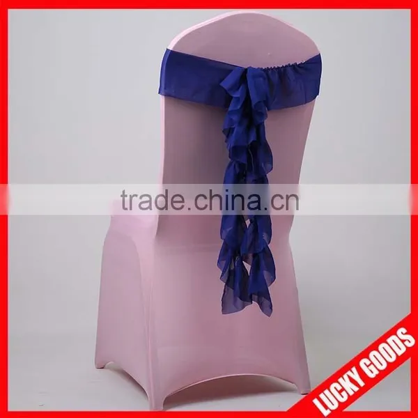 Custom Fancy Fuschia Chiffon Chair Sash for Weddings photo-3