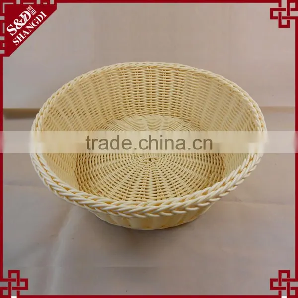 Lovely Round Shape Mini Plastic Rattan Hand Woven Wholesale Bread Baskets photo-2
