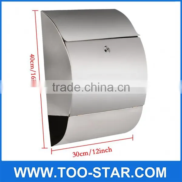 Homestyle Stainless Steel Mail Box Wall Mount Locking Postal Home Office Mail Box Letterbox photo-2