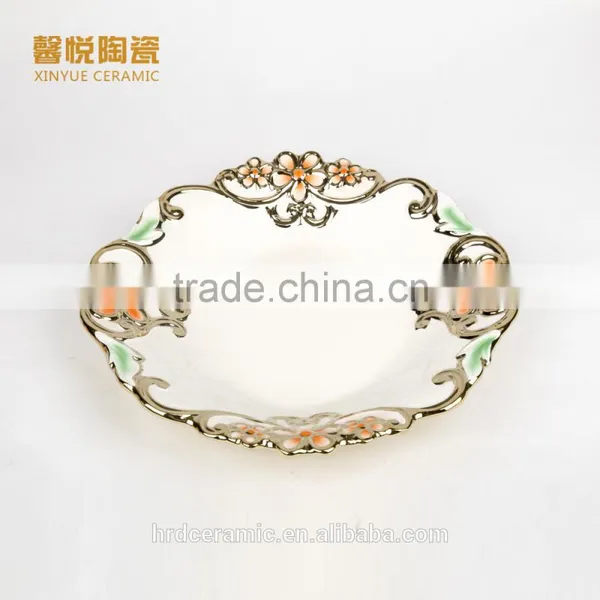 Wholesale Decoration Bulk Ceramic Fruit Tray/dessert Tray Dinner Plate photo-2