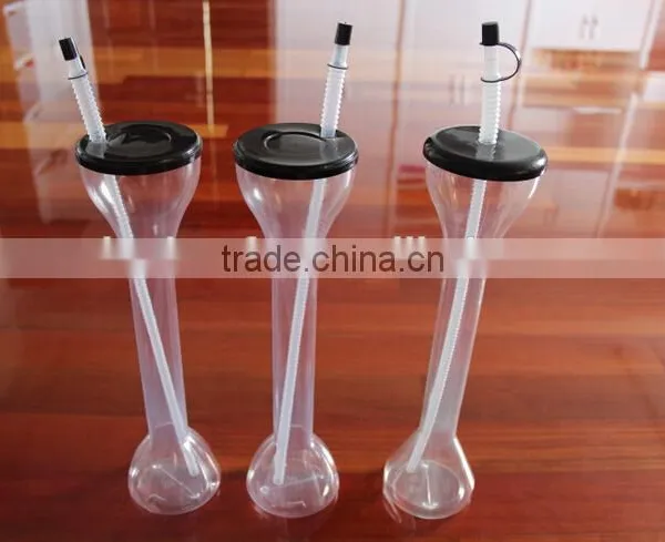 Plastic Beer Cup Yard Glass Yard Slush Ice Cup Yard Beer Slush Cup With Lid and Straw photo-2