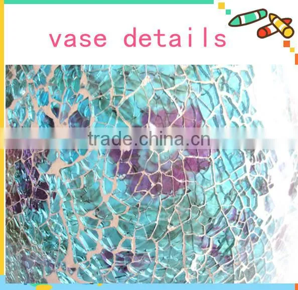 Gorgeous Design Antique Stained Jewelry Blue Flower Murano Glass Decorations photo-3