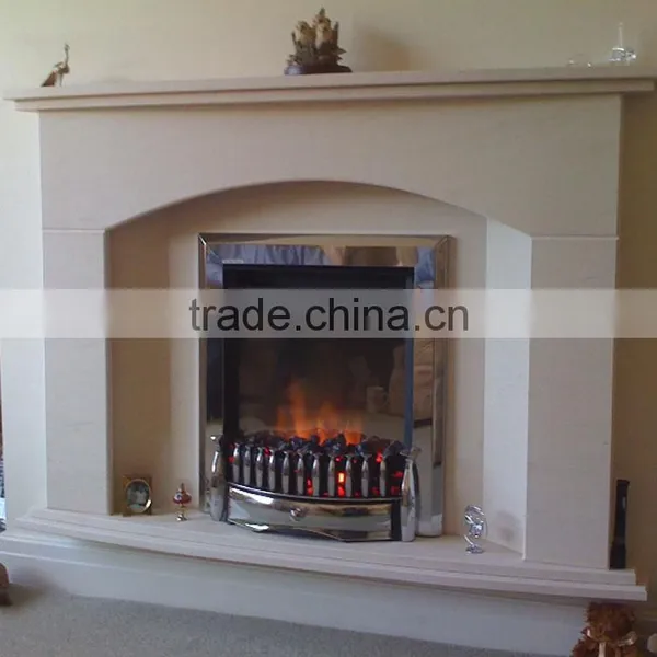 Professional LimeStone Marble Electric Fireplace With CE Certificate photo-4