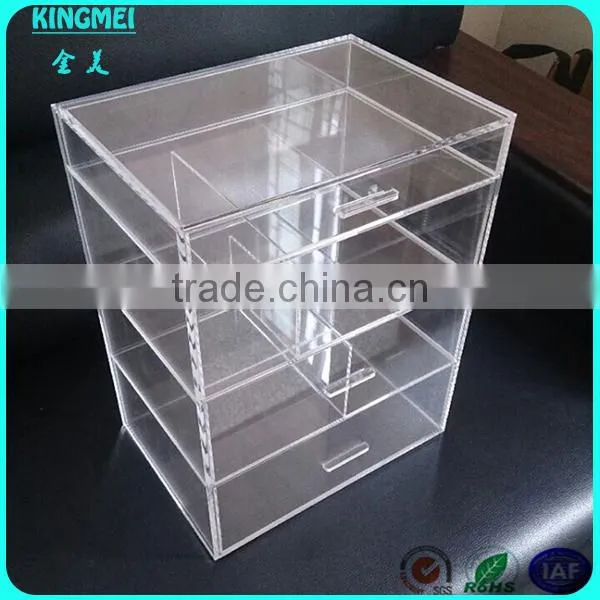 Plastic Acrylic PMMA Lucite Drawer Cosmetics Storage Box With Handles photo-2