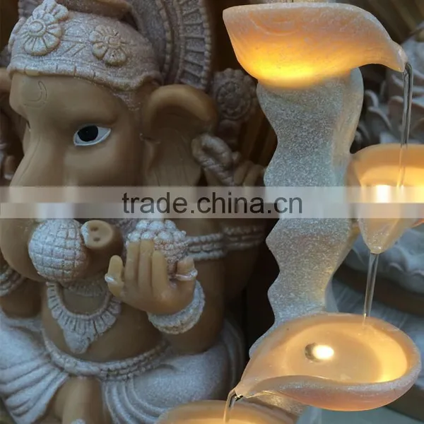 Lighted Art Statue Resin Water Fountain Craftwork photo-5