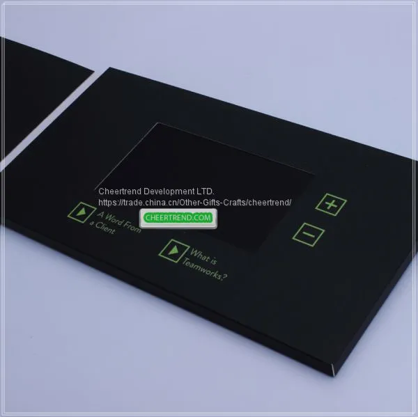 Company Marketing Black Color Printing Video Brochure 4.3
