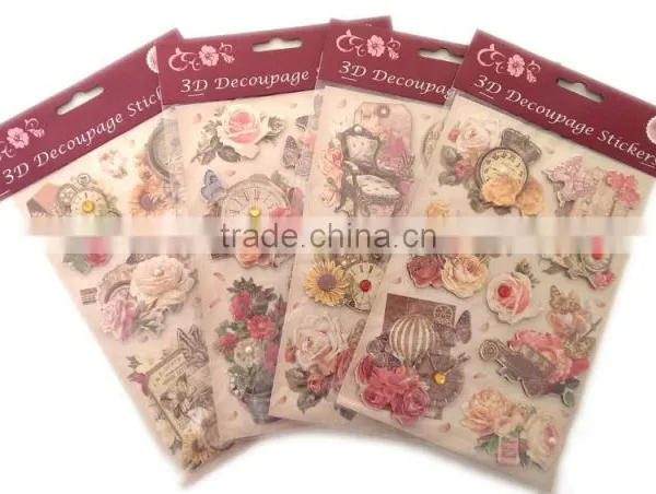 Paper 3D Sticker, Hot Sale 3D Decoupage Stickers, Craft Gift Sticker for Decoration photo-6
