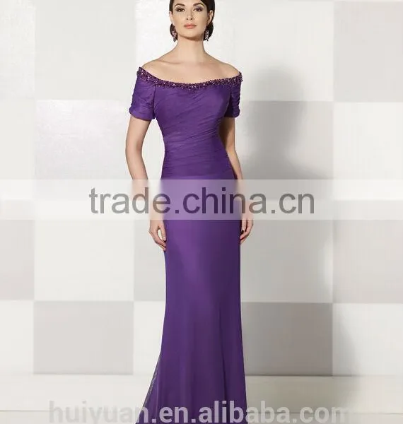 2 Colors Cap Sleeve Chiffon Full Lenth Beautiful Night Gowns Long photo-2