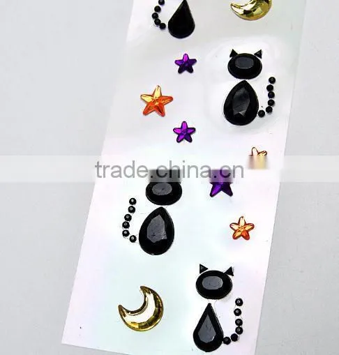 Gem Stickers Craft Rhinestone Mirror Decoration Sticker for Card Making photo-6