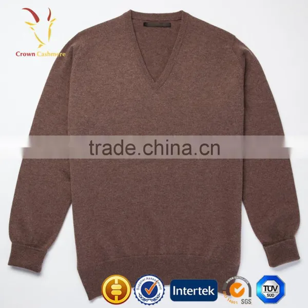 V Neck Luxury Men Pure Cashmere Sweaters, Autumn Knitwear photo-4