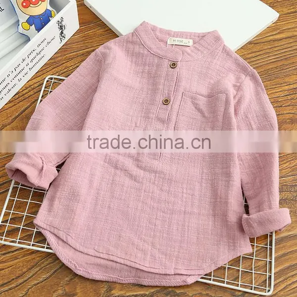 2-7 Years Wholesale 2017 New Girls Shirt Autumn Long Sleeve Fashion Cotton Linen Girls Blouses photo-4
