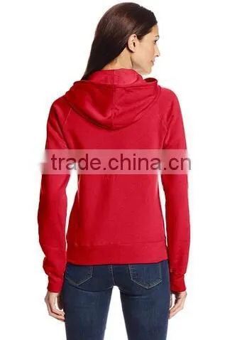 New Design Women's Ribbed-knit Cuffs and Hem Fleece Sweatshirts Zipper With Hood photo-6