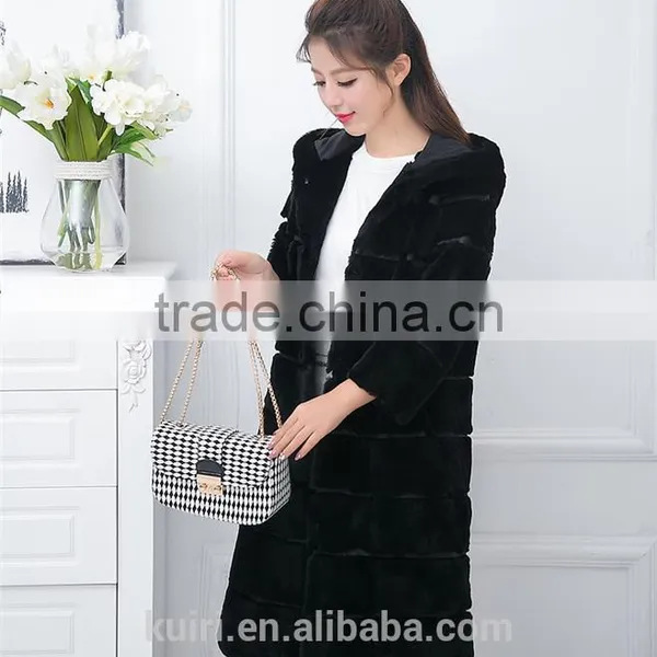 Rex Rabbit Fur Coat With Hood Thick Real Rabbit Fur Coat Winter Jacket for Women Genuine Fur Coat Customize Female Clothing photo-6