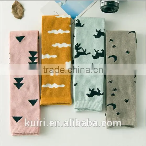 Cartoon Cat Desgin Lovely Kids Girl White Cotton Long Socks photo-6