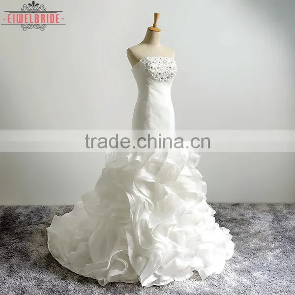Long Floor-length Sweetheart Mermaid Beaded Bridal Dress photo-3