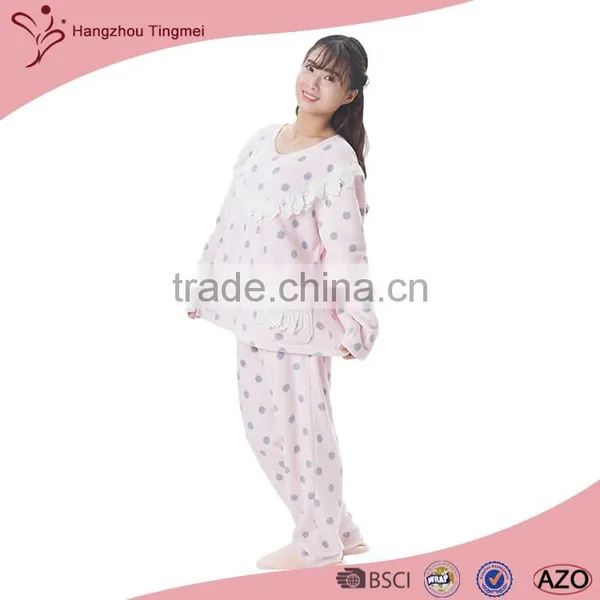Eco-friendly Soft Anti-bacterial Pink Pajamas/100% Polyester Bathrobe photo-2