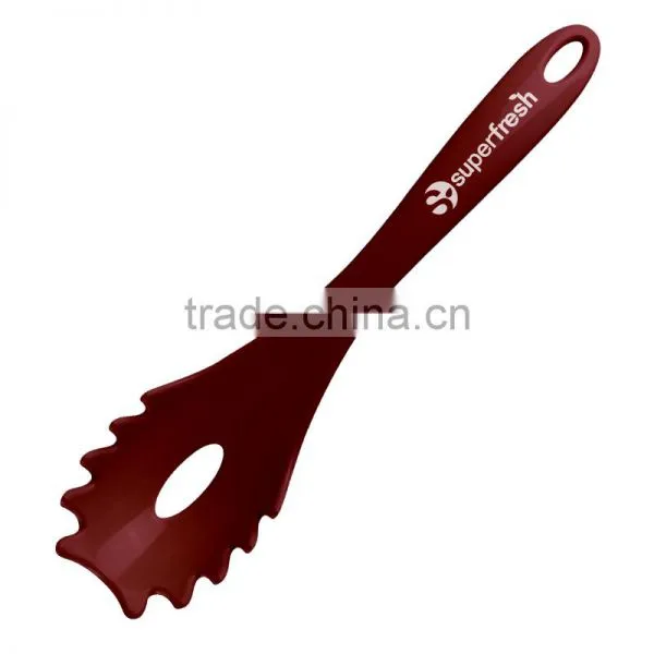 Pasta Server - Wide Scoop With Tines and Drain Hole, Unique Built-in Stand Keeps Counters Clean and Comes With Your Logo photo-2
