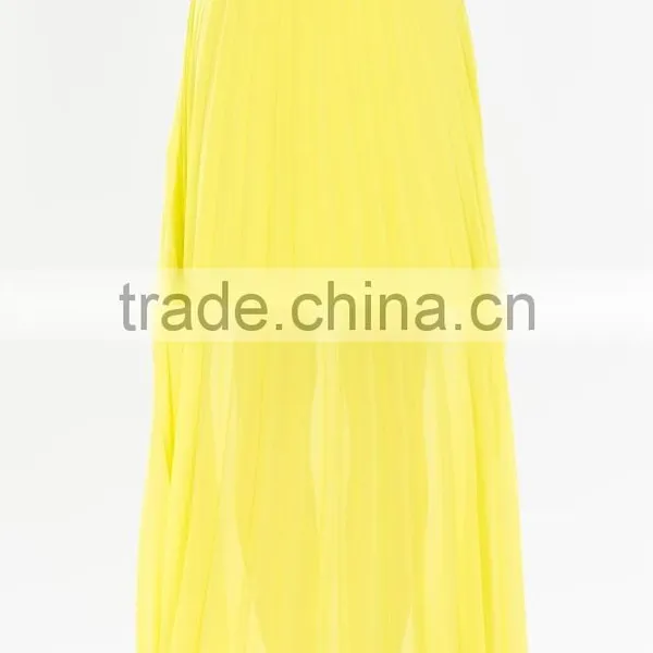 Partially Lined Perfect Pleated Long Skirt Sexy Chiffon Maxi Skirts photo-5